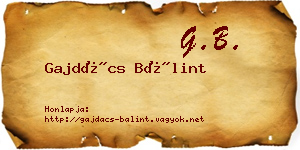Gajdács Bálint névjegykártya