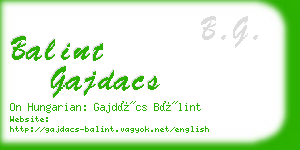 balint gajdacs business card